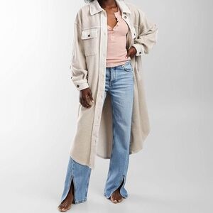 Size large Free People longline beige jacket